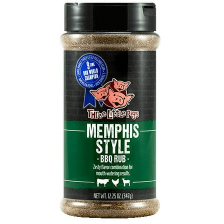 Three Little Pigs Memphis Style BBQ Rub 12.25 Oz Bottle Award Winning Single Bottle
