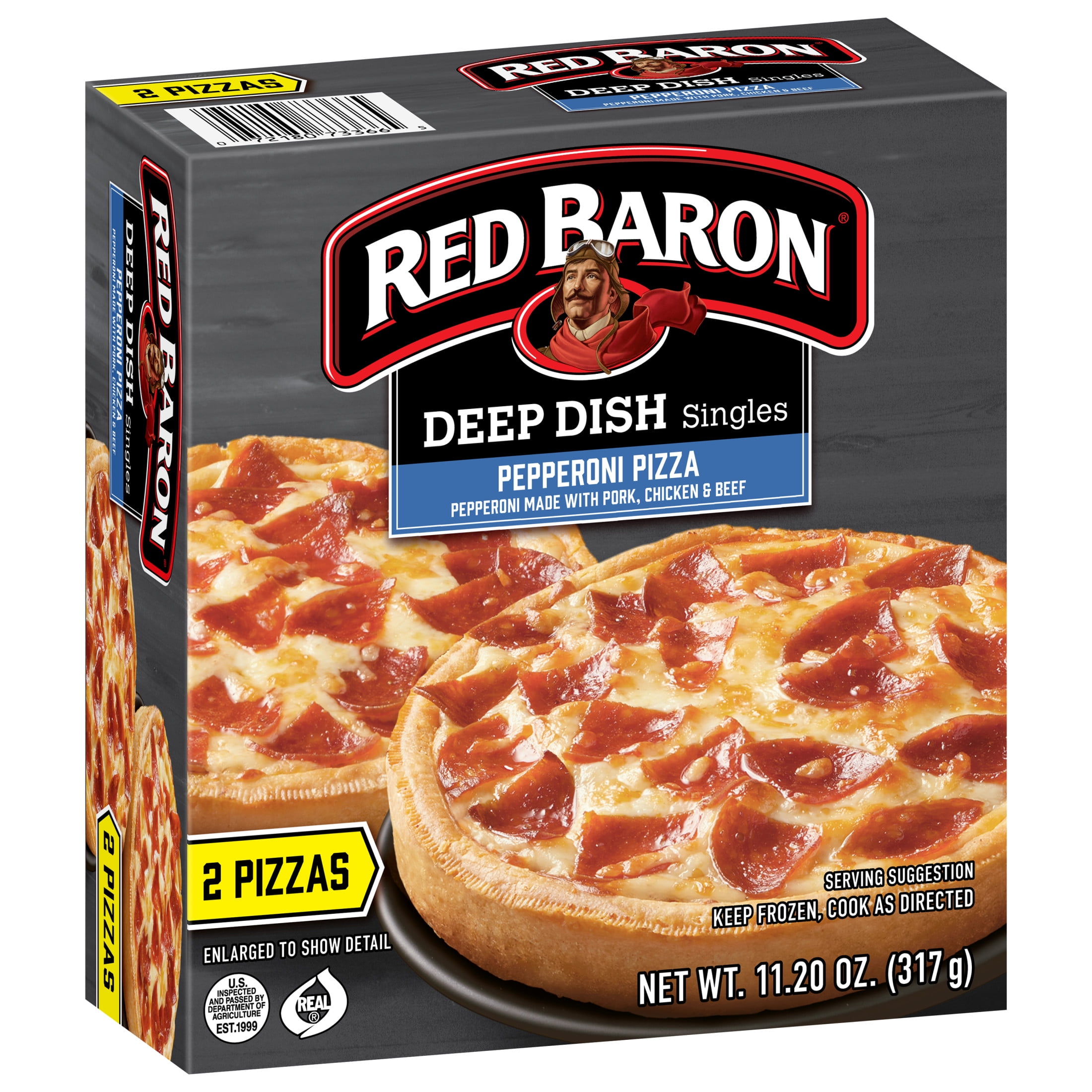 Red Baron Pepperoni Deep Dish Personal Frozen Pizza 11.2 oz 2 Pack