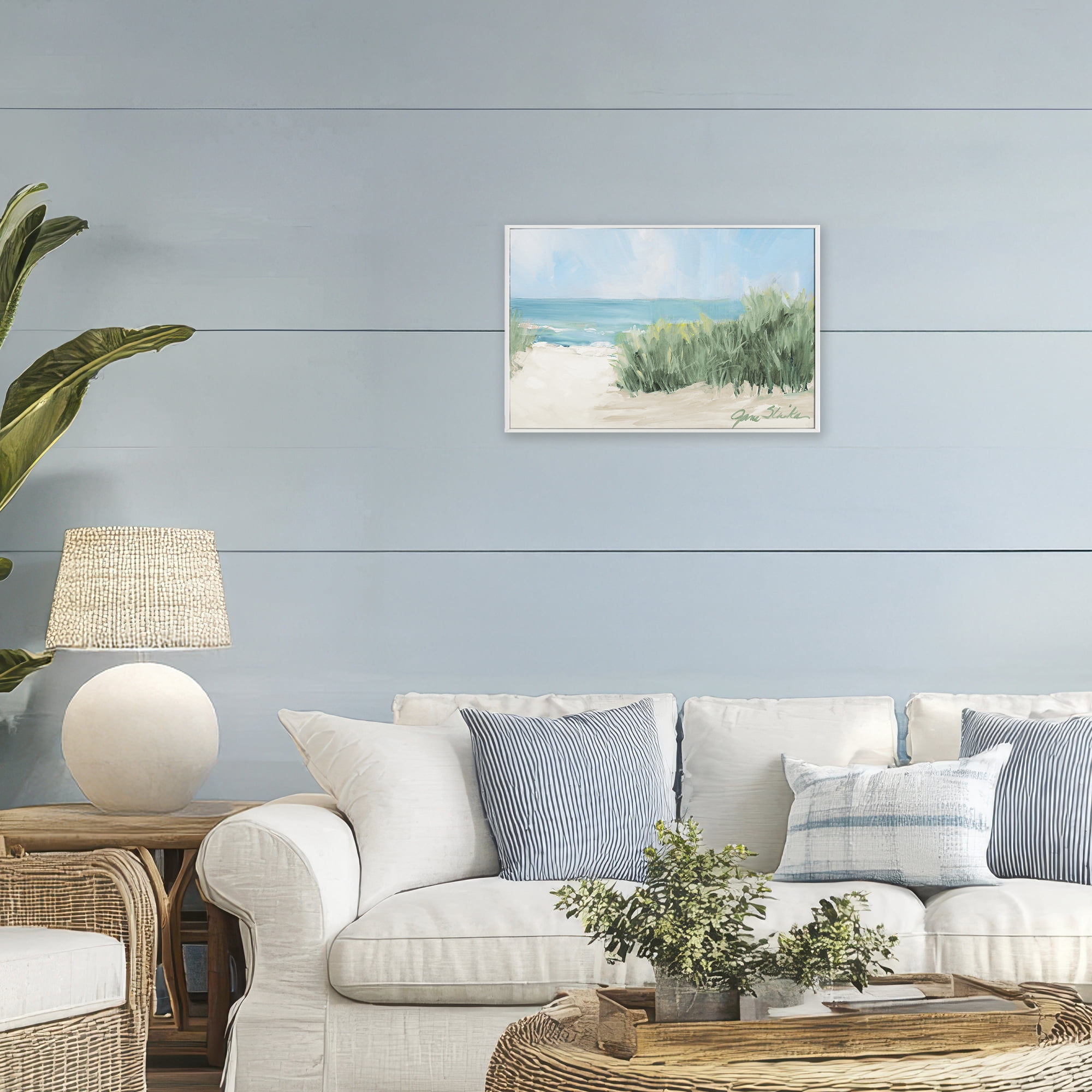 Stupell Industries Soothing Beach Day White Framed Giclee Art, design by Jane Slivka