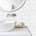 thumbnail image 6 of 16 Pcs White Marble Peel &amp; Stick Backsplash Tiles - Waterproof PVC Wall Stickers for Kitchen, Bathroom, Laundry Room - Self-Adhesive, Easy DIY Renovation Decor, 6 of 9