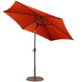 thumbnail image 1 of Gymax Parasol de Marché de Table de Patio de 9 Pieds pour Jardin Extérieur avec Base de Parasol Robuste Orange, 1 of 9