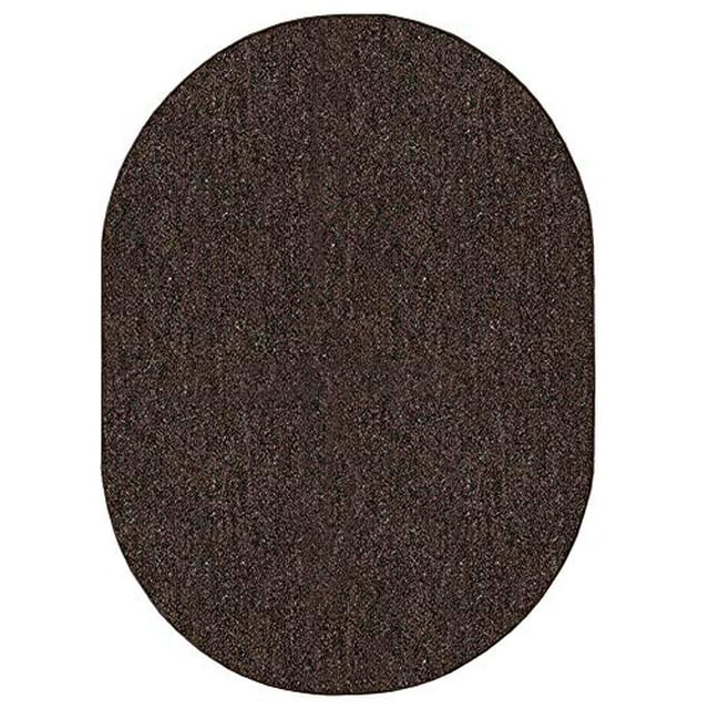 Broadway Collection Solid Color Indoor Outdoor Area Rug Chocolate - 6' x 8' Oval