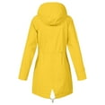 thumbnail image 5 of WTOBBY Womens Raincoats With Hood Lightweight Outdoor Hooded Waterproof Windbreaker Solid Trench Coat Jacket Plus Size, Fashionable for Sports,Yellow XL, 5 of 6