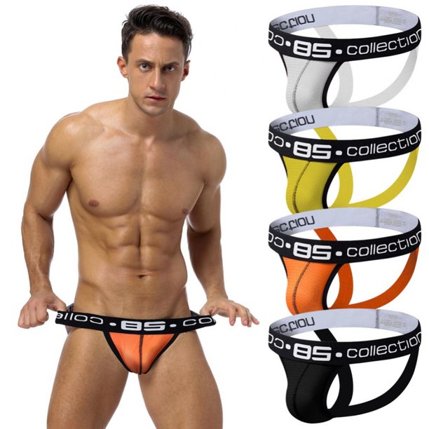 Xmarks Men's Underwear Bikini Briefs Low Rise Thong Underwear 4 Pack