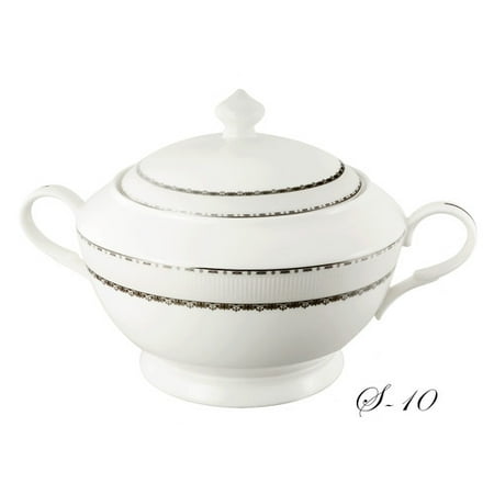 China Platinum Tureen - Lorren Home Trends La Luna Bone China 4 qt. Tureen