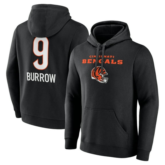 Men's Joe Burrow Cincinnati Bengals Black Team Wordmark Pullover Hoodie