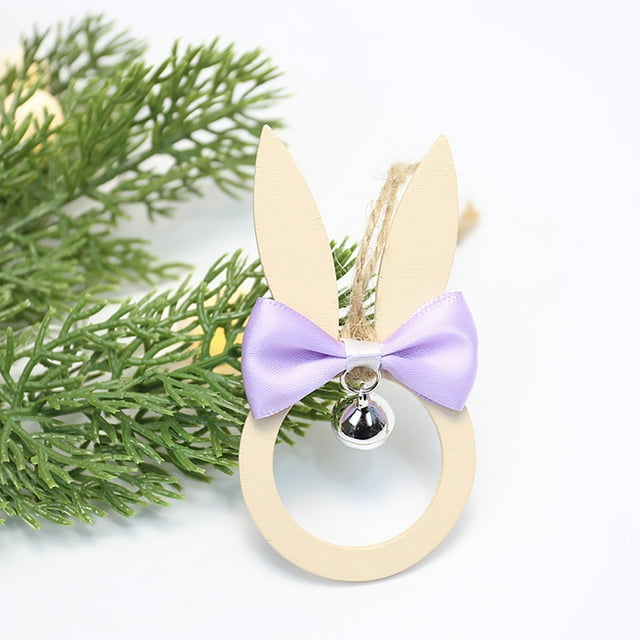 Décorations de Pâques Nœuds Cloches et Pendentifs en Bois