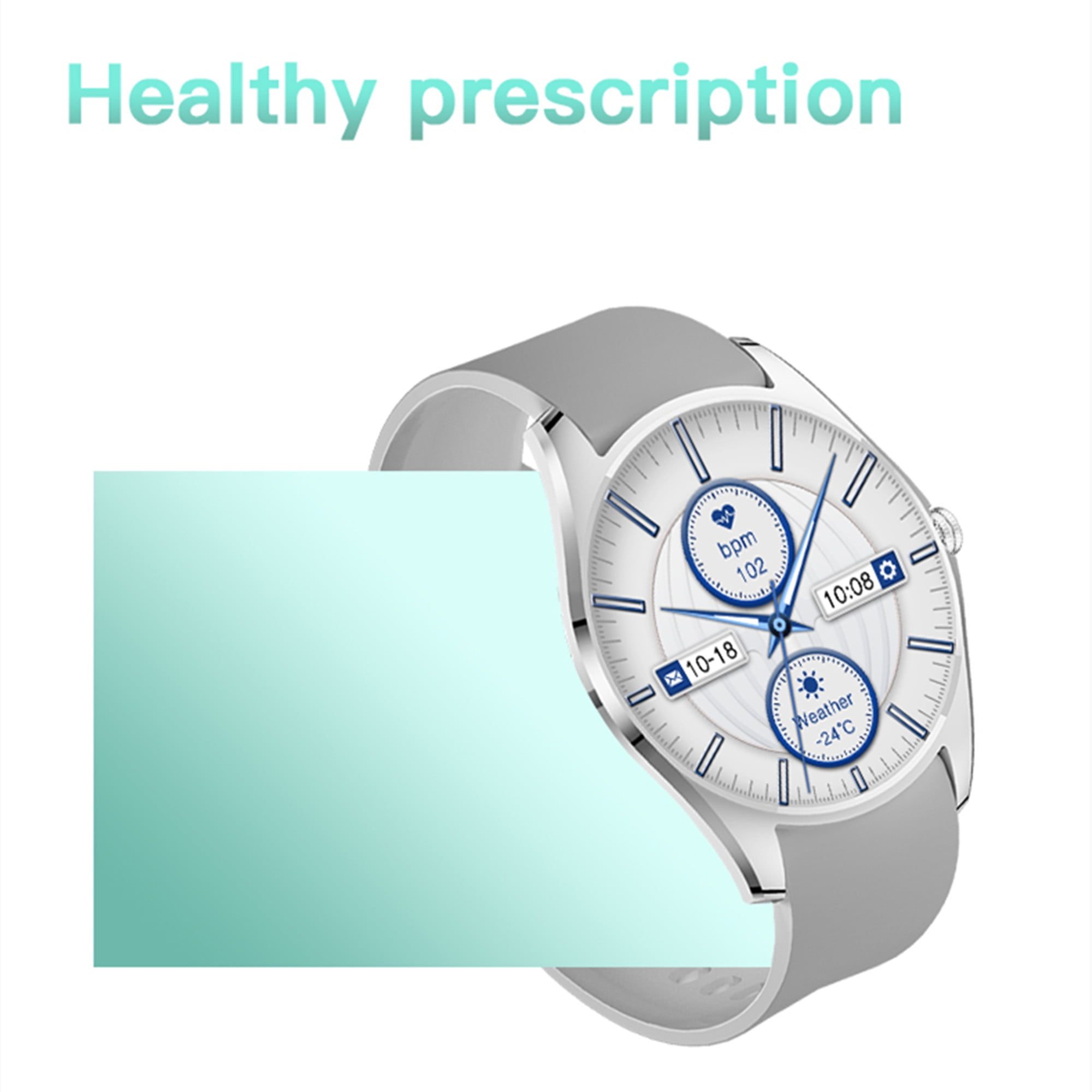 E EYAFA Ultra Thin Bluetooth Call Smart Watch V36 with 1.5 inch AMOLED Screen for Men and Women-Silver