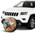 thumbnail image 2 of KAKALAD American Star Texas Vintage Colorful Artwork Painted On Wood Pattern 01 Spare Tire Cover Universal Vehicle Accessories Buckle Car Tools 16”in, 2 of 6