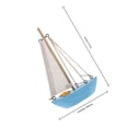 thumbnail image 2 of HONMEET Wooden Sailboat Decor Sailboat Model Blue for Friends Nautical 1Pcs Decoration, 2 of 7