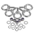 thumbnail image 4 of Threaded Screw Fastener Stainless Steel Eyelet Hooks For Metallurgical Industry 3.00X2.00X0.40CM 5 Sets, 4 of 5