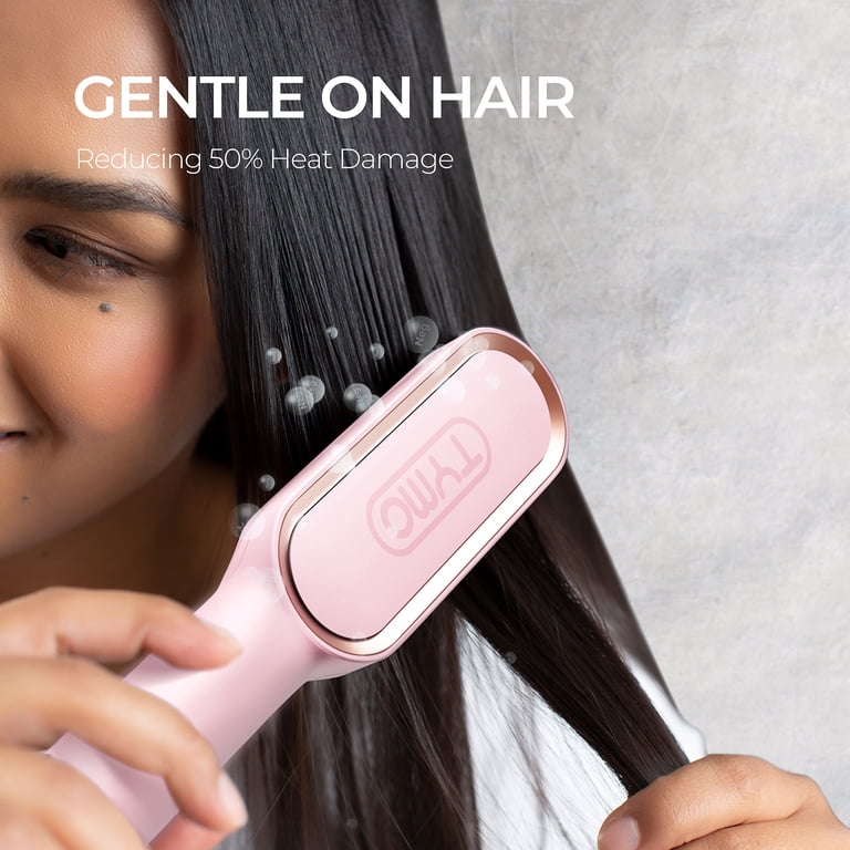 TYMO Ring Hair Straightener Brush, Anti-Scald, Sakura Pink  display picture 3