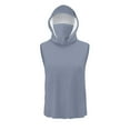thumbnail image 5 of Fanxing Big & Tall Upf Shirts for Men Sun Protection Shirts with Masks Cooling Hooded Tank Top Lightweight Sleeveless Tees Gray,M, 5 of 9