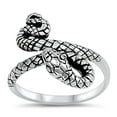 thumbnail image 1 of Oxidized Snake Coil Infinity Ring .925 Sterling Silver Band Jewelry Female Male Unisex Size 10, 1 of 4
