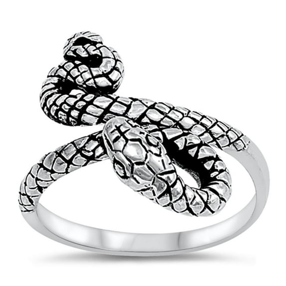 Oxidized Snake Coil Infinity Ring .925 Sterling Silver Band Jewelry Female Male Unisex Size 10