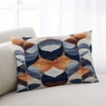 thumbnail image 2 of Navy Blue Burnt Orange Throw Pillow Cover 16 x 24 Inch Decorative Pillow Cover Retro Geometric Abstract Lumbar Pillowcase Seasonal Rectangle Cushion Case for Couch Sofa Bed Living Room, 2 of 7