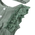 thumbnail image 6 of Newborn Baby Girl Solid Ruffle Sleeveless Romper Jumpsuit Bodysuit Summer Outfits Clothes, 6 of 8