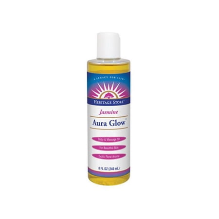 Heritage Store 0995407 Aura Glow Body Oil, Jasmine - 8 oz