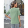 thumbnail image 4 of Fashion Solid Color Women Summer Casual Top Office Blouse, 4 of 6