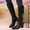 #179-Black, variant on Wowcloth Winter Knee-High Boots for Women - Fashion Casual Solid Color with Rear Zipper and Chunky Low Heel for Daily Wear