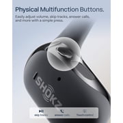 SHOKZ OpenFit 2+ Open-Ear Headphones, Dolby Audio Enabled, Comfortable Earbuds with Soft Ear Hooks, 48H Playtime, IP55 Water-Resistant, USB-C Fast Charging, Wireless Charging, Black