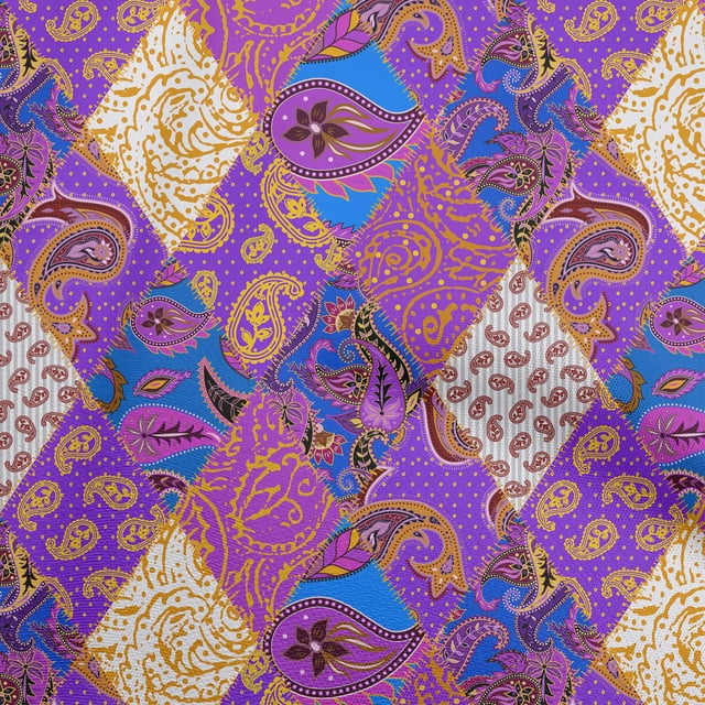 oneOone Rayon Purple Fabric Asian Paisley Sewing Craft Projects Fabric Prints By Yard 56 Inch Wide