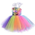 thumbnail image 4 of Unicorn Costume for Girls Sequin Rainbow Tutu Dress for Birthday Party with Headband and Wings 2T-10T, 4 of 6