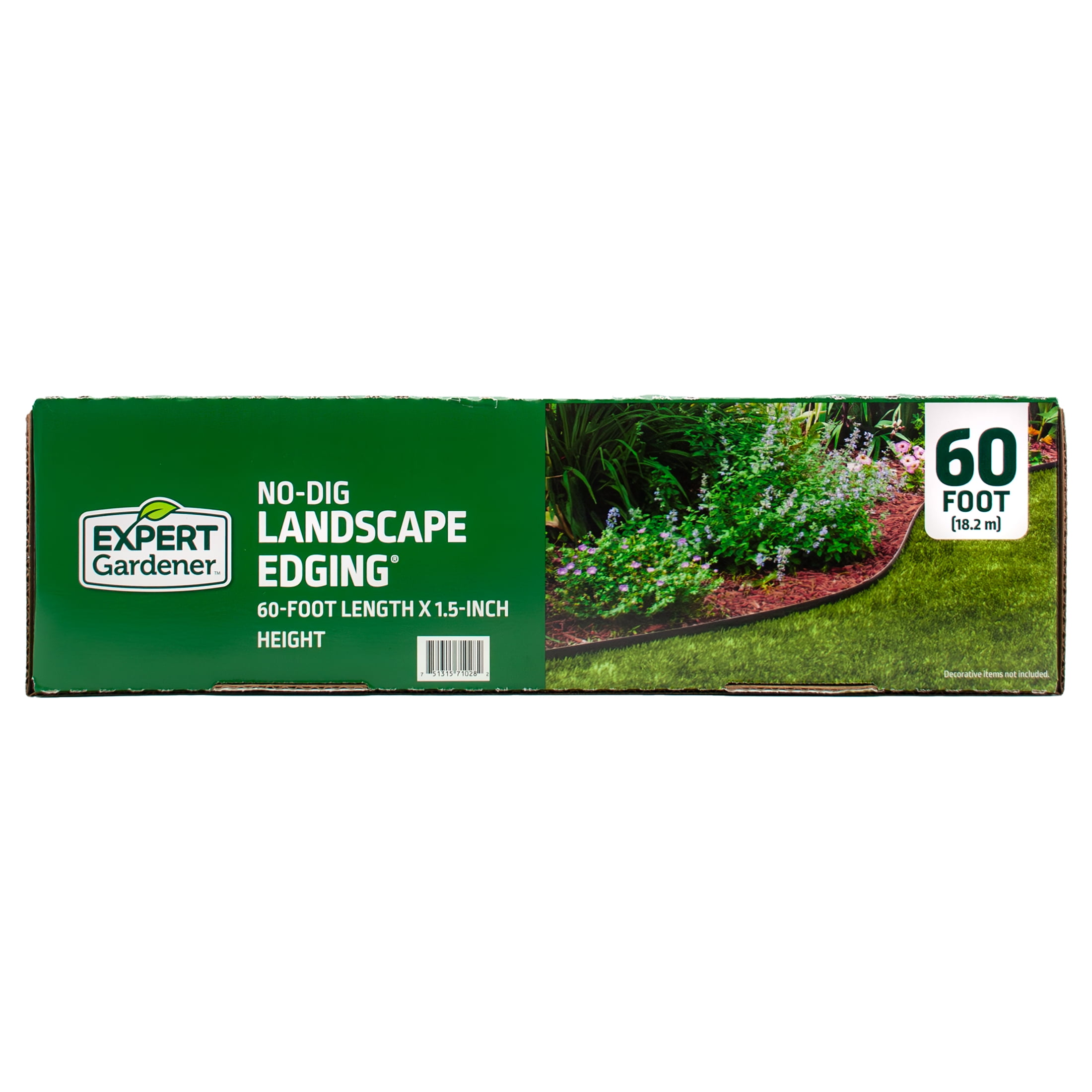(2 pack) Expert Gardner 1.5-inch tall No-Dig landscape edging, 60-ft plastic Black
