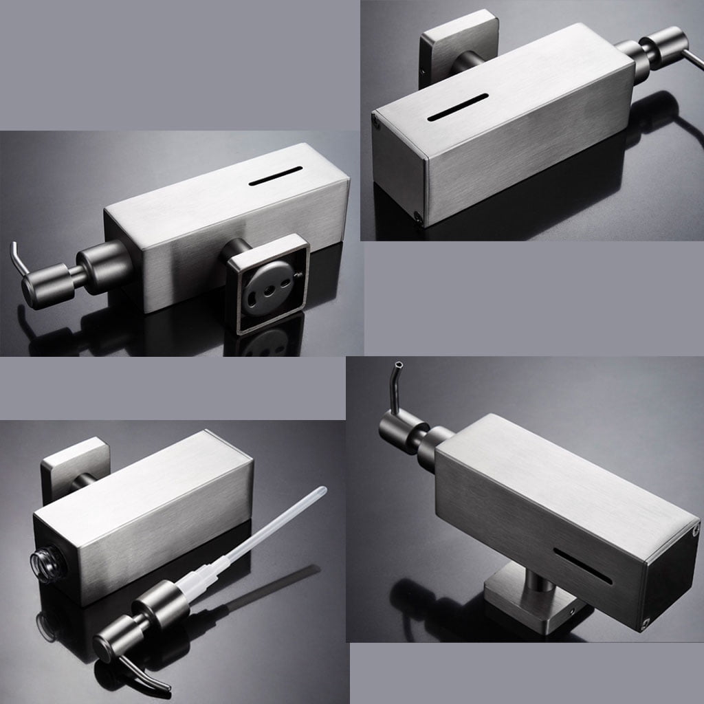 Stainless Steel Brushed Finish Soap Dispenser Bathroom Shampoo Box Soap Container Wall Mounted Soap Dispenser
