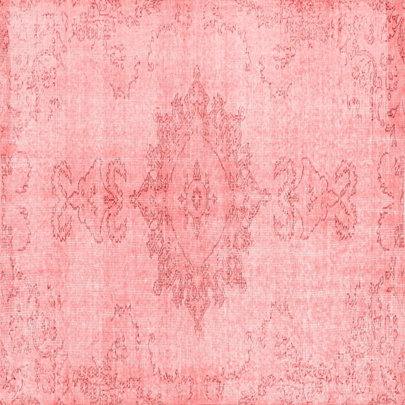 Ahgly Company Indoor Square Abstract Red Contemporary Area Rugs, 7' Square