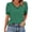 Green, variant on Staron Spring Summer Women's Casual Tops V-Neck Button Down Short Sleeve Shirt Solid Color Basic Blouse, Wine S