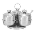 thumbnail image 4 of Bouteille à Épices, Pot à Condiments Rotatif en Acier Inoxydable 304, pour Cantine Restaurant Camping Barbecue, 4 of 7
