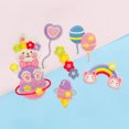 thumbnail image 2 of SHAR Set of 5 Cute Rabbit Planet Macaroon Embroidered Fabric Patch Patch Pack Clothes Shoes Hat Self-adhesive Embroidery, 2 of 5