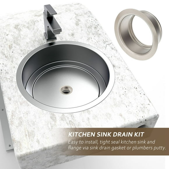 UPGRATOR Kitchen Sink Drain Replacement Kit with Stainless Steel Sink Flange and Durable Gasket