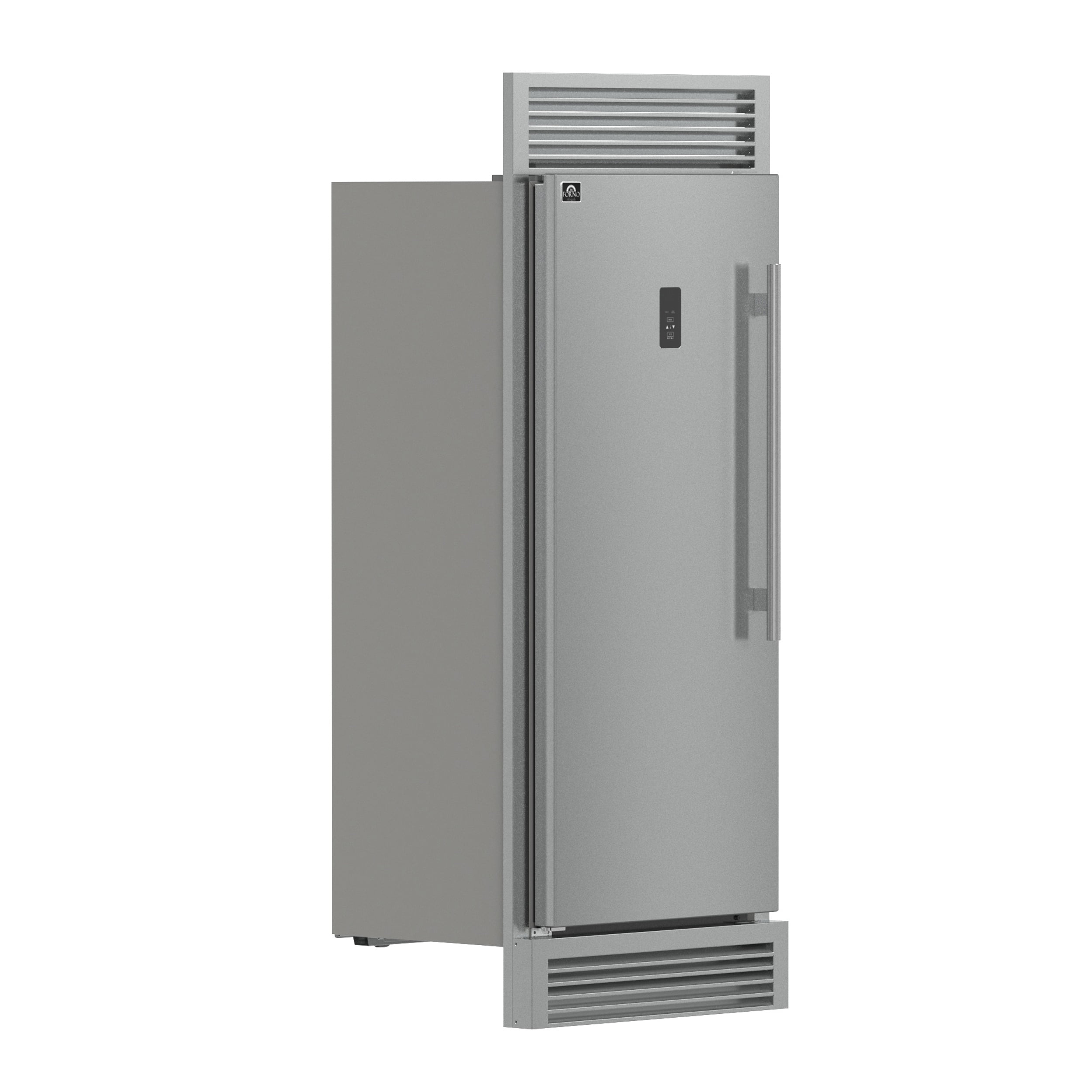 Forno Fortezza 32 Inch Left-Swing Freezer with Standard Trim Grill, Stainless Steel, with Automatic Ice Maker