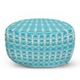 thumbnail image 1 of Abstract Ottoman Pouf, Abstract Modernistic Rings Sphere Motif Homespun, Decorative Soft Foot Rest with Removable Cover Living Room and Bedroom, Seafoam White, by Ambesonne, 1 of 3
