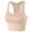 Beige, variant on SMihono High Impact Sports Bras for Women - Scoop Neck Racerback Longline Workout Crop Tops with Built in Shelf Yoga Bra Beige M