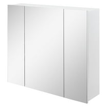 Wall Mounted Mirror Cabinet, Bathroom Medicine Cabinet with Mirror, 3 Doors and Adjustable Shelves, White