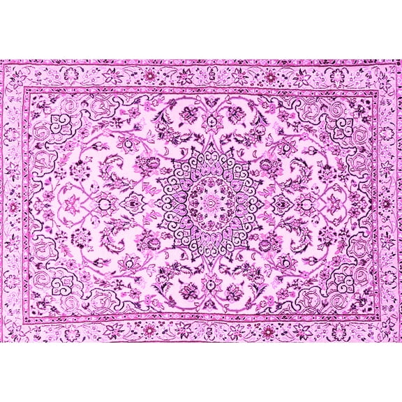 Ahgly Company Indoor Rectangle Persian Pink Traditional Area Rugs, 5' x 7'