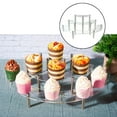 thumbnail image 4 of 3 Tiers Acrylic Cupcake Stand Tabletop Retail Display Rack Riser with Metal Legs, 4 of 8
