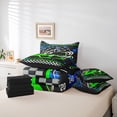 thumbnail image 6 of jejeloiu Speed Sport Car 7-Piece Twin Bedding Sets,Extreme Racing Game Bedding Comforter Set,Black White Green Sheet Sets For Kids,Microfiber Bedroom Decor Reversible, 6 of 8