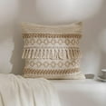 thumbnail image 3 of Fennco Styles Handwoven Diamond Tassel Decorative Throw Pillow 18" W x 18" L - Natural Textured Boho Cushion for Home, Couch, Living Room, Bedroom and Office Décor, 3 of 6