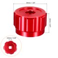thumbnail image 2 of Uxcell Round Wheel Handle Faucet Handles Manifold Gauges Knob Square Broach Handwheel Replacement Aluminum Alloy Red, 2 of 6