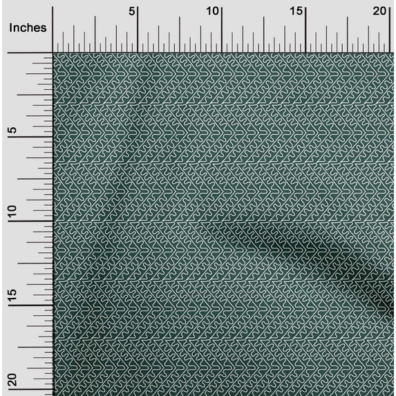 oneOone Cotton Silk Fabric Hand Drawn Curve Block Print Sewing Fabric BTY 42 Inch Wide