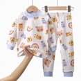 thumbnail image 4 of HCNTES Toddler Baby Boy Pajamas Sleepwear Set Children's Warm Fall Winter Outfit Long Sleeve Shirts and Pants Dailywear Outfits Set for Kids(Light Blue,3-6 Months), 4 of 4