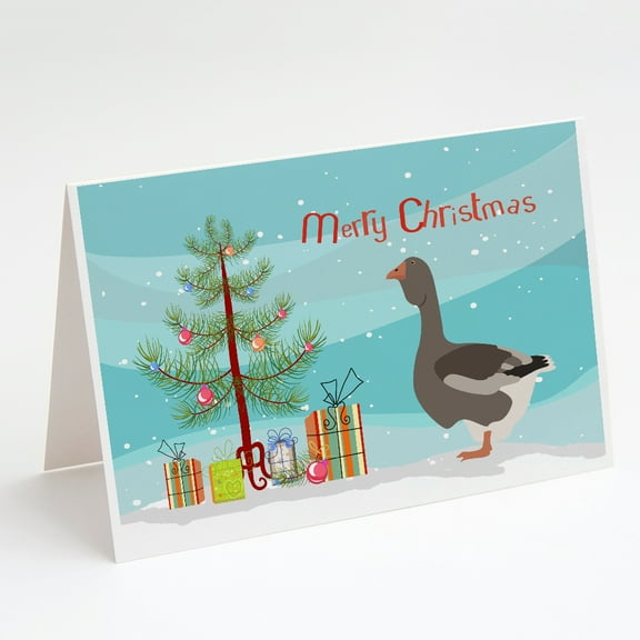 Toulouse Goose Christmas Greeting Cards and Envelopes Pack of 8