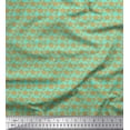 thumbnail image 1 of Soimoi Green Rayon Fabric Brown Star Printed Fabric 1 Yard 56 Inch Wide, 1 of 3