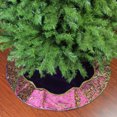 thumbnail image 2 of Northlight 48" Purple Velveteen Christmas Tree Skirt with Gold Flourish Two Tone Border, 2 of 3