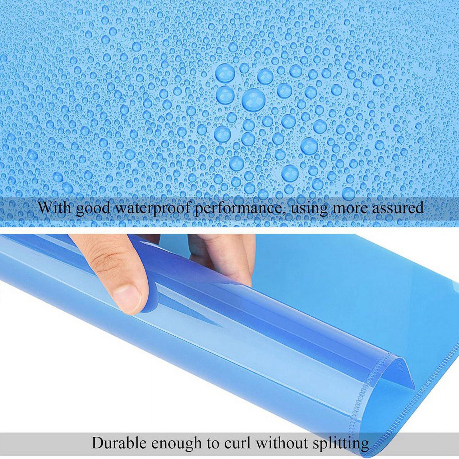 WM25 50Pcs Plastic Folders A4 Sleeves Wallets for Protection Files with Top & Side Open Sleev