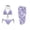Artistic Butterfly, variant on Women’s Shark Print Bikini Swimsuit Set 3 Piece Triangle String Bikini Set with Matching Sarong Coverup Dress for Women Beach Size XS-2XL